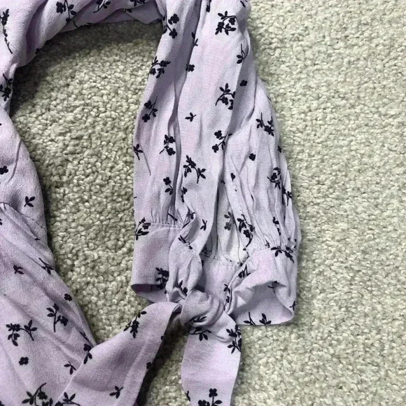 The Nines by Hatch Maternity Top Large Purple Floral Print Long Sleeves - Picture 5 of 8